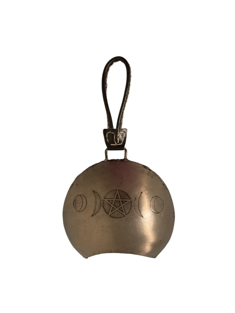 Large Rustic Witchy Metal Three Moon Bell